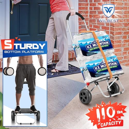 Wilbest Einkaufstrolley klappbar - 50kg Traglast & 75L Volumen | Abnehmbare, großvolumige,...