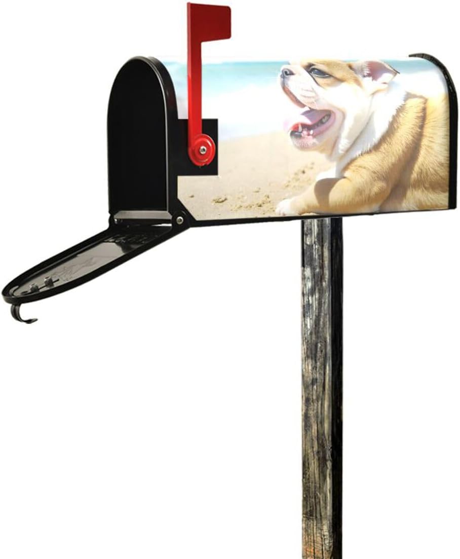 WOOR English Bulldog Magnetic Magnetic Mailbox Cover Standard Size for Garden Yard Outdoor Decorations-18 x 20.8"