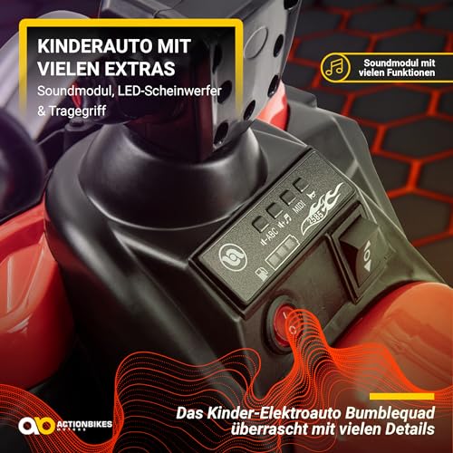 Actionbikes Motors Kinder Quad Elektro Bumblequad | Elektroauto - Kinderquad - Kinderauto elektrisch - Elektrofahrzeuge - Quad bis 3 km/h - Elektrofahrzeug - Elektro Auto für Kinder ab 1 Jahr (Rot) – Bild 5