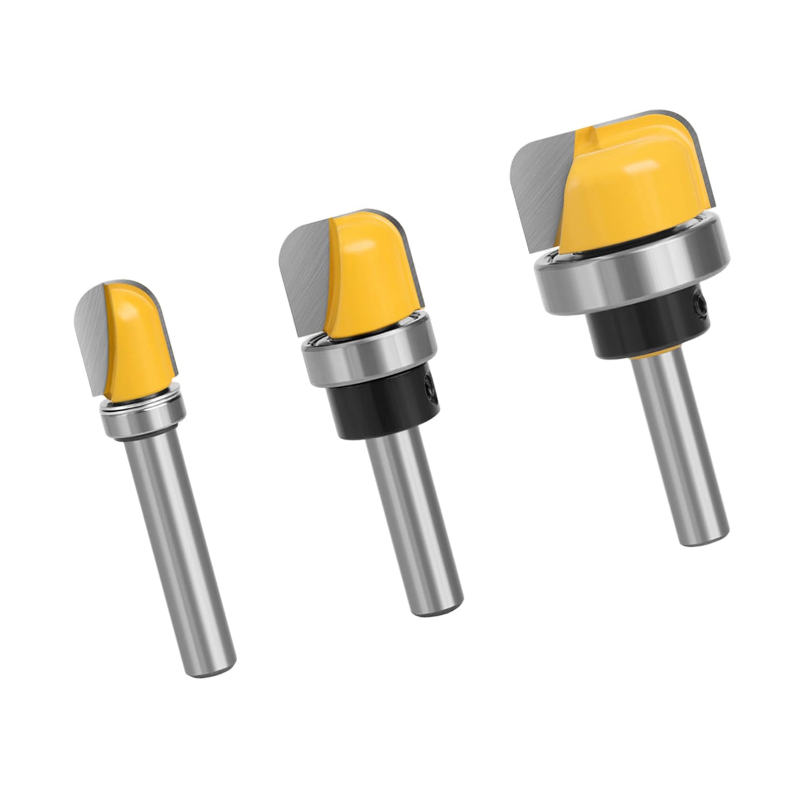 Accuracy Router Cutter Set with 3 Different Diameters Cutting Equipment for Bowl Cutting and Decorative Edging Round Nose Router Bits