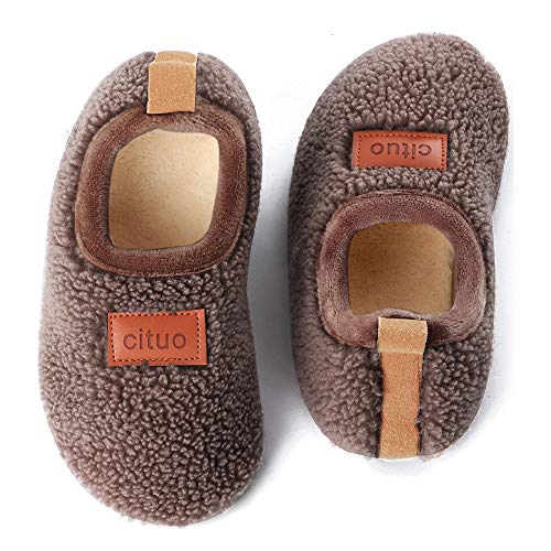Dream Bridge Zapatillas de Estar por Casa para Niños Niñas Antideslizantes Zapatos de Sherpa Lana