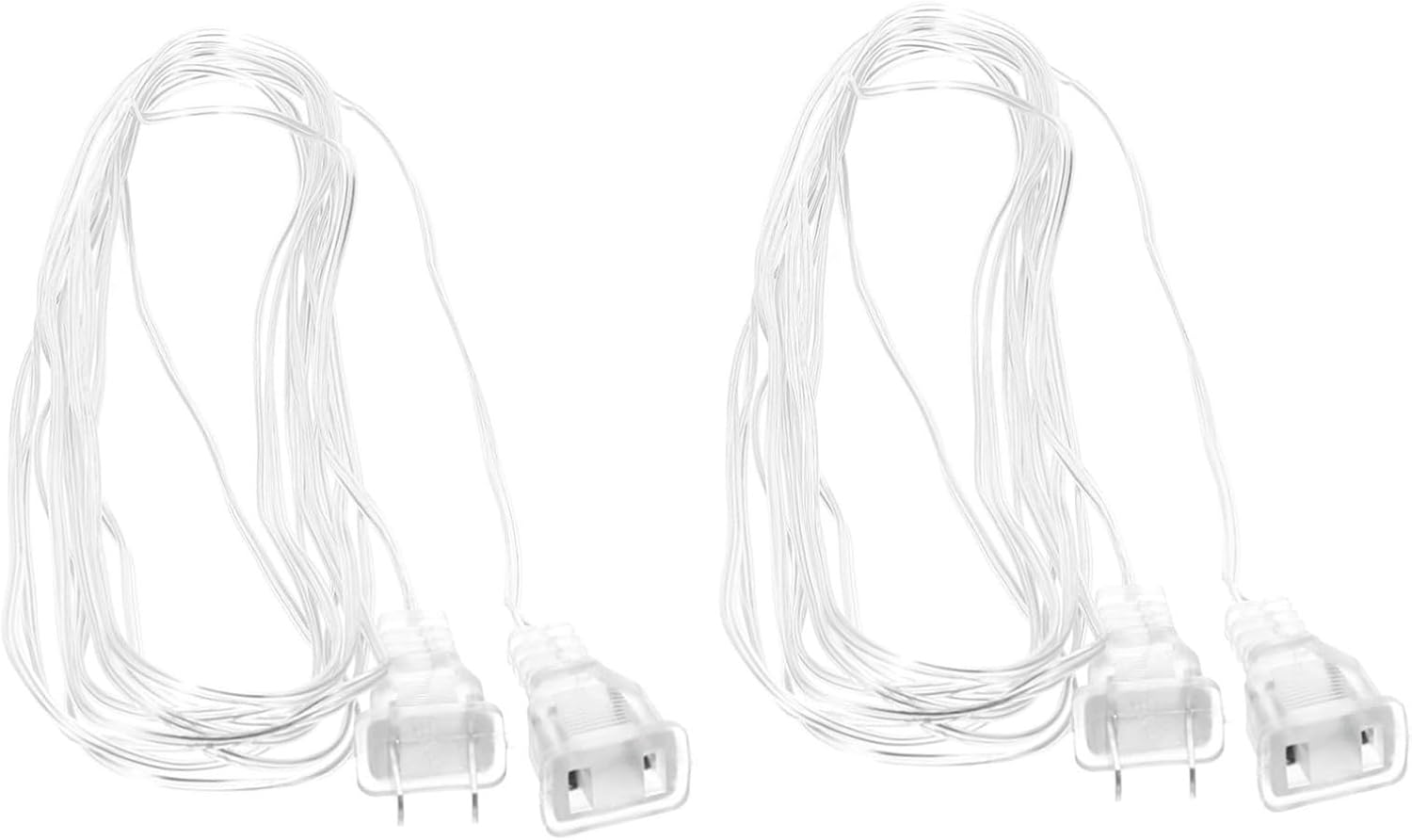 VOSAREA 2pcs Extension Cord Outdoor Indoor Led Strip Light Extension Cord Flat Plug Weatherproof for Christmas Lights