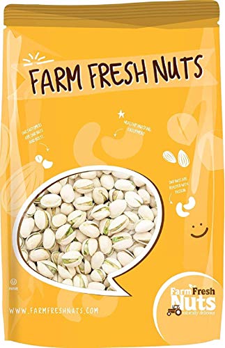 Gourmet Roasted Extra Large California In Shell Pistachios Unsalted (12 Oz.) - Roasted To Perfection - Super Crunchy & Delicious - Farm Fresh Nuts Brand #TOP25