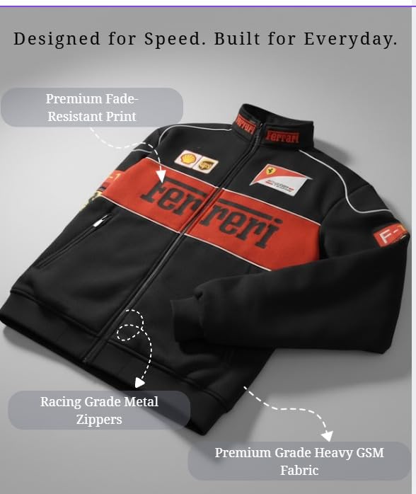 URBAN SKULL F1 Embroidery Racing Sport Jacket - Image 7