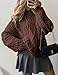 PRETTYGARDEN Women's Oversized Fall Sweaters 2026 Casual Long Sleeve Crewneck Chunky Cable Knit Pullover Tops Winter Clothes (Coffee,XX-Large)