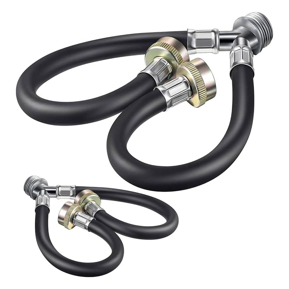 IJSDNVJNDX Washing Machine Y Mixer Hose 2 Pack, 3/4 Inch Fitting 12 FT Washer Hose Y Connector for Hot and Cold Water