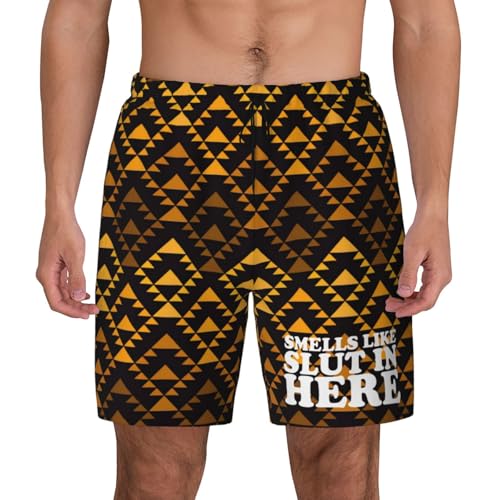 Smells Like Slut in Here Swimming Shorts Compression Liner Swim Trunks Swimwear Bathing Suits Beach Wear Swim Suits,