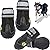 Dolebean 4 PCS Dog Boots Waterproof Shoes with Reflective Velcro Adjustable and Breathable Non-Slip Sole | Dog rain Snow Boots Outdoor Shoes for Small Medium Large Dogs?Black-4?