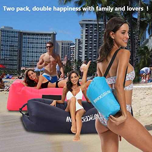 INNOCEDEAR 2 Pack Inflatable Lounger Air Sofa Hammock,Inflatable Couch Air Chair,Camping Accessories,Waterproof Anti-Air Leaking for Outdoor Backyard Beach Traveling Picnics & Music Festivals
