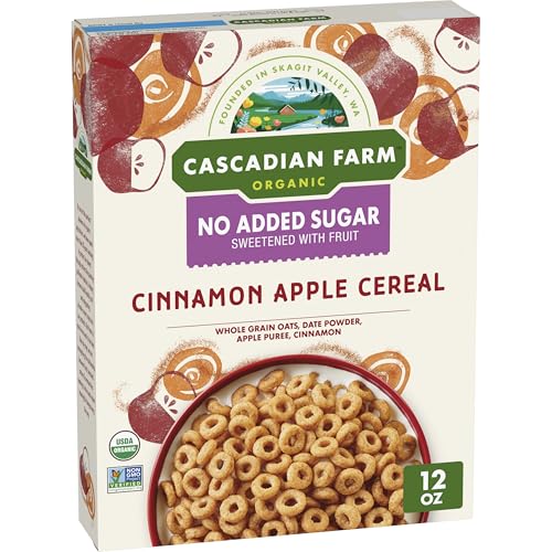 Cascadian Farm Organic Cinnamon Apple Cereal, No Added Sugar, Mad...