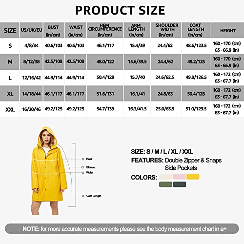 UNIQUEBELLA Upgrade Damen Regenjacke Wasserdicht Regenmantel Winddicht Wetterfest Übergangsjacke Mit Kapuze Mantel Jacke Outdoor