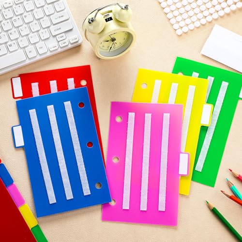 Zhanmai 10 Pcs Communication Book Color Binder Dividers Small Tools for Visual Schedule Picture Cards with 100 Adhesive Labels 40 Hook Loop Strip 200 Dots for Kids Autism Aba, ADHD School Office Home - Image 3