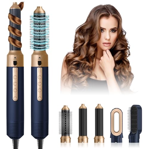 Anluomania Cepillo Secador De Pelo & Air Styler, Secador ionico alta velocidad 110000 RPM, Cepillo de Aire 1350W, Multifuncional Modelador, Cepillo alisador pelo para Volumen, Doblar, Suavizar, Secar