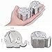 NASHRIO Baby First Tooth Fairy and Curl Keepsake Box - Cute Kids Metallic Engraved Elephant Shape, Great Gift Idea to Keep The Childwood Memory