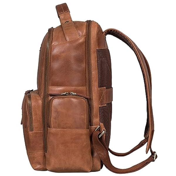 STILORD 'Eike' Modieuze Laptop Rugzak 15,6 inch Leren Business Rugzak Dames Vintage Daypack Heren Leren Rugzak met Veel Compartimenten Echt Leer, Kleur:andorra - bruin