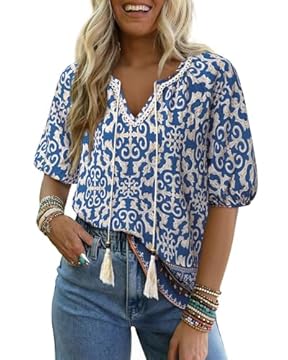 white shirt with blue embroidery