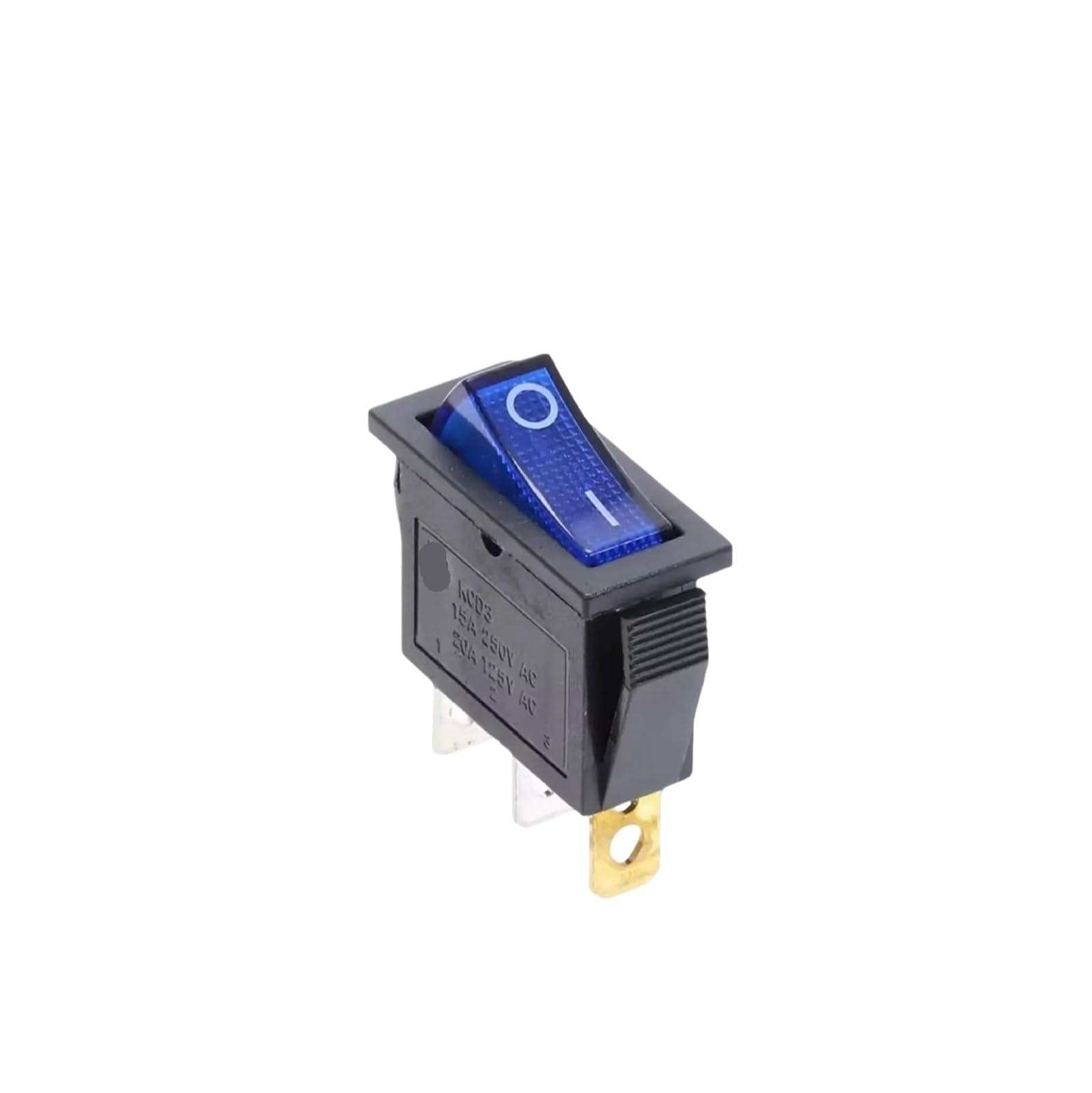 Interruttore a bilanciere illuminato a LED KCD3 ON-OFF 2/3 pin 16 A 250 V con spia luminosa for apparecchiature elettriche for autoveicoli(3Pin Blue,5PCS)