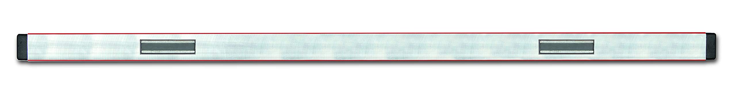 BMI Alu-Profil Wasserwaage ALUSTAR mit Magnet + 2 V (180 cm lang, kantenlose Horizontal-Libelle mit Lupen-Effekt, hohe Messgenauigkeit 0,5 mm/m, mit Gummiendkappen) 694180EMS