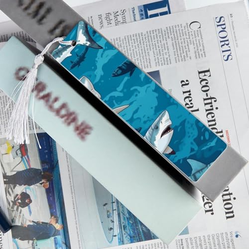 Marque-pages requin : lot de 6 accessoires de lecture originaux - 6