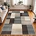 Superior Indoor Large Area Rug, Jute Backed, Perfect For Entryway, Office, Living/ Dining Room, Bedroom, Kitchen, Modern Geometric Patchwork Floor Decor, Clifton Collection, 8' x 10', Grey