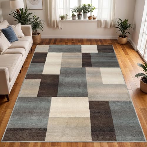 Image of SUPERIOR Clifton Indoor Plush Area Rug, Easy Clean, 8'x10', A Grey