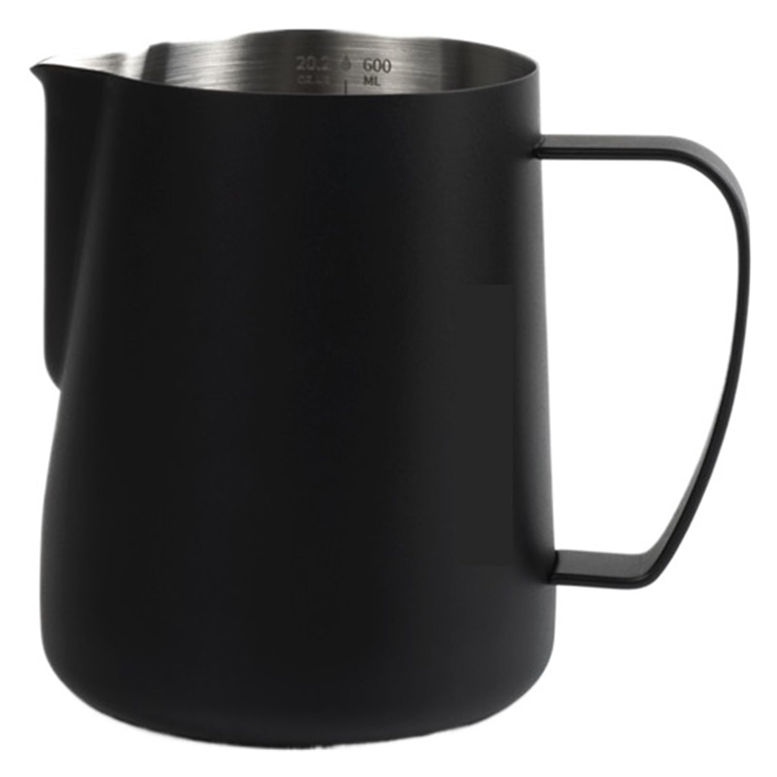 Jarra de acero inoxidable for espumar leche, 400/600 ml, for capuchino, latte art, accesorios for barista en casa(600ml Black)
