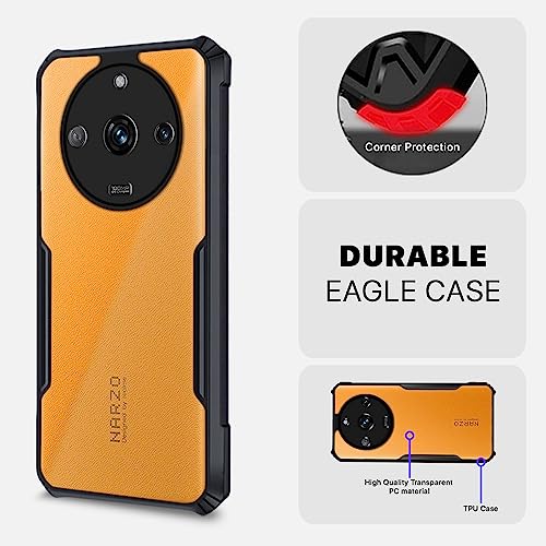 Image of Pikkme Realme Narzo 60 Pro 5G Back Cover | Crystal Clear Transparent Back | Ultra Hybrid | Full Camera Protection | Raised Edge | Bumper Back Case Realme Narzo 60 Pro 5G (Black)