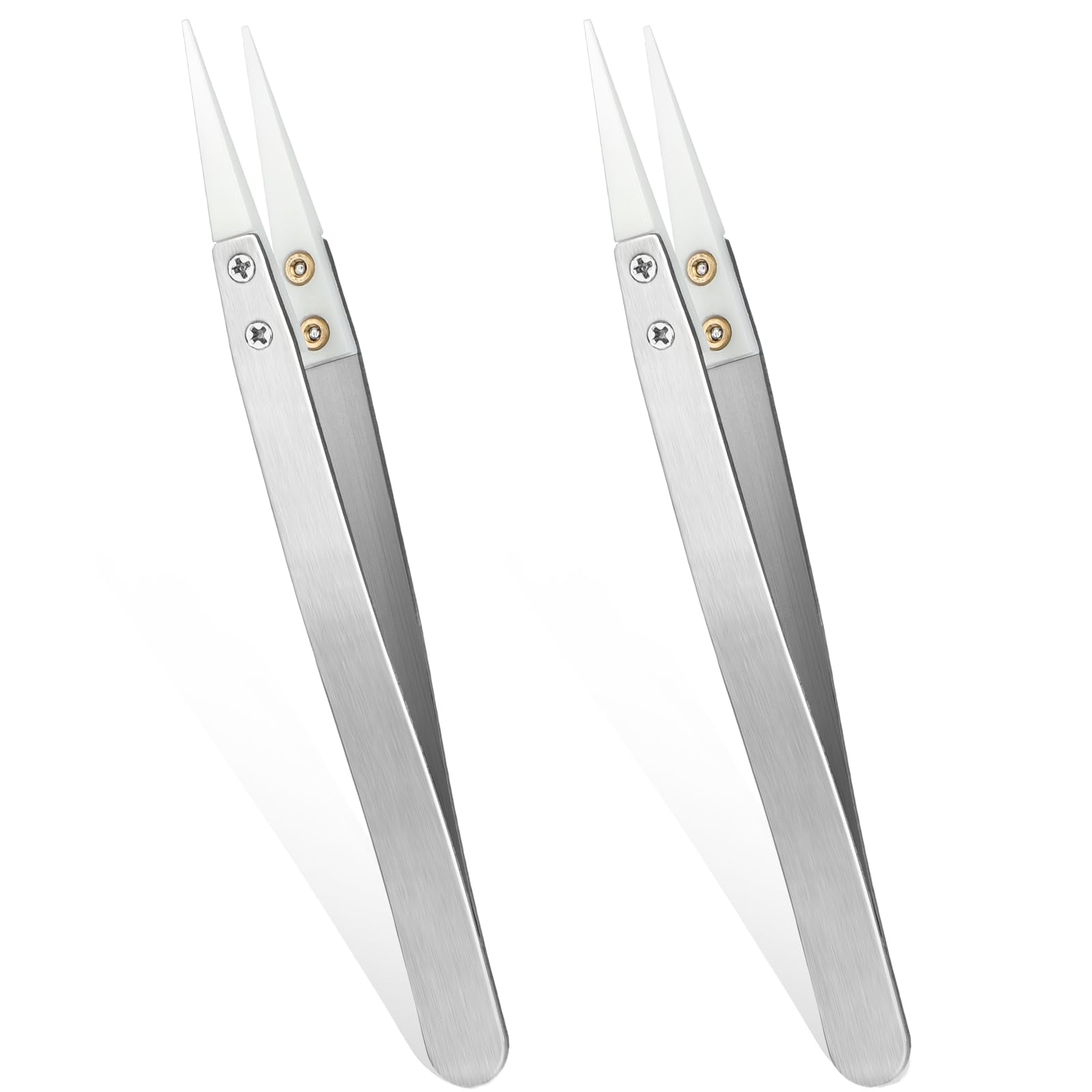 Pinzette in ceramica e acciaio inox, antistatiche, non conduttive, resistenti alle alte temperature, a punta fine per elettronica