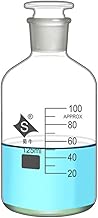 Lab Reagent Bottle 60ml to 1000mL Narrow Mouth Reagent Bottle with Ground Glass Stopper Clear Glass Pharmacy Bottle (125ml) - coolthings.us