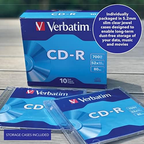 Image of Verbatim 94935 Compact Disc CD-R 700MB 80 Minute 52x Recordable Disc (Pack of 10 Slim Case)