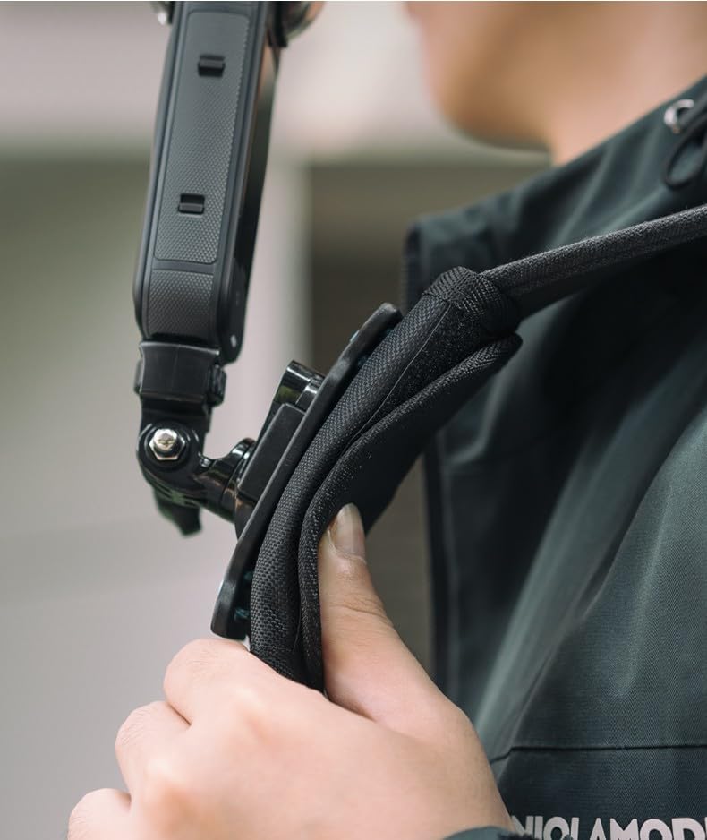 Image of yantralay 360 Rotary Backpack Clip Clamp Mount, Adjustable Shoulder Strap Holder with Quick Release, Compatible with Go pro Hero 13 /12 /11 /10, D JI Action 6 /5 /4, Insta 360 X5 /X4 Cameras