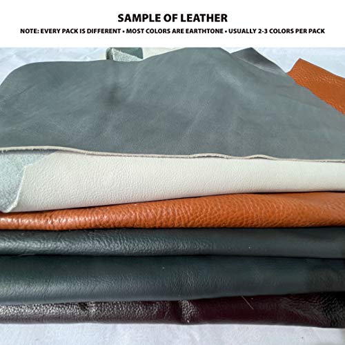 Scrap Upholstery Leather - Remnants, Soft And Flexible - Various Sizes, Shapes And Colors - 5 Lbs. - 7 To 20 Pieces #TOP6