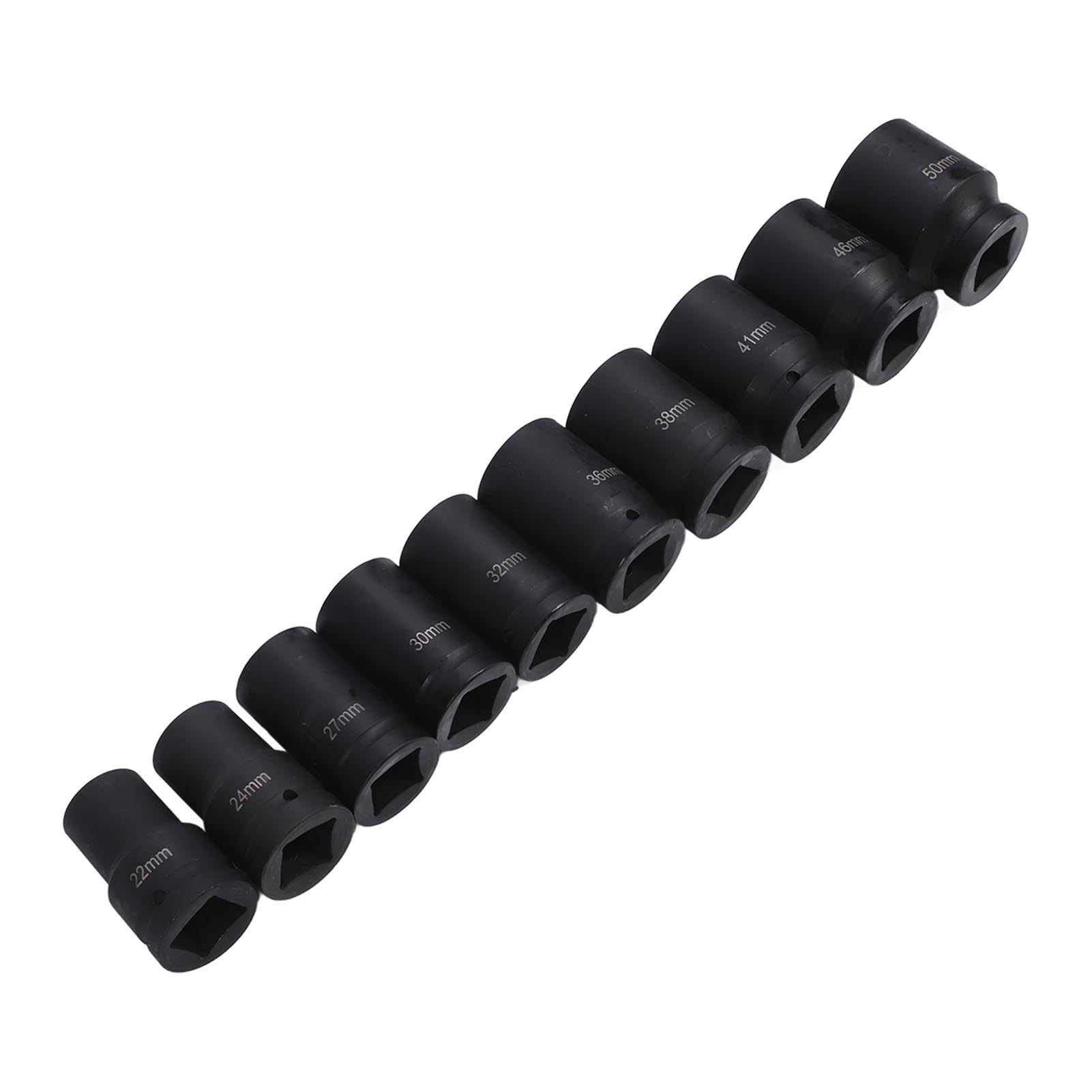 Juego de 10 Llaves de Vaso de Impacto Profundo con Accionamiento de 1 Pulgada, Resistentes, con Caja de Almacenamiento de Hierro, Versátil para Reparaciones de Automóviles,