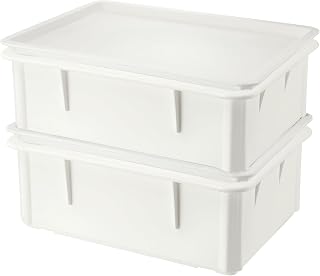 ​Large Rectangular Proofing Box​ - Commercial Stackable Dough Containers with Lids, Pizza Dough Proofing System 17.7" D x 12.7" W x 7.8" H