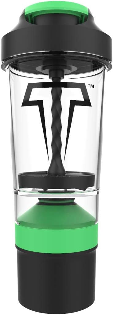 TITAN Mixer Bottle: Protein Mixer Shaker Bottle, and Convenient Bottom Funnel Supplement Storage Compartment, 20oz with 100% Leak Proof Design (Terra Green)