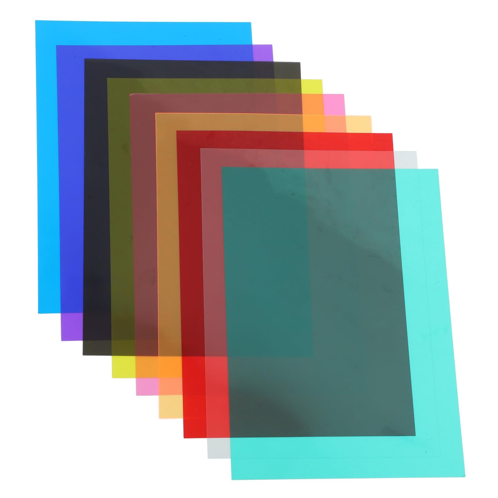 POPETPOP 9Pcs Color Gels for Lights Transparent Light Diffuser Film Lighting Gel for Stage and Party Use Rich Color Variety for Effects