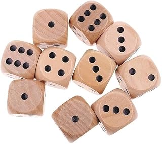 10Pcs 20mm Wooden D6 Dice, Board Games Round Corner 6 Sided Dice Creative Wooden Crafts Entertainment Toy for Adults Clever Fashion Standard Game Dice