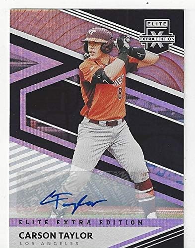 Carson Taylor Autographed Virginia Tech College Baseball Card - 2020 Panini Elite Extra Edition Baseball Card #137 (Los Angeles Dodgers) Free Shipping