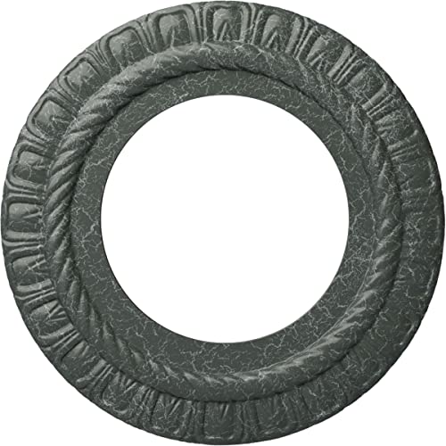 Image of 10 5 /8 inchOD x 5 3 /4 inchID x 1 /2 inchP Claremont Ceiling Medallion (Fits Canopies up to 7 inch), Hand-Painted Athenian Green Crackle