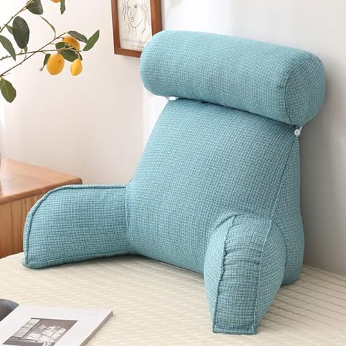 Oreiller relaxant bleu ciel avec col roulé amovible modulable - 2