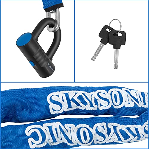 Skysonic Motorcycle Chain Lock 4Feet/120Cm Heavy Duty Bike Lock 10Mm Thick Chains Cut Proof 18Mm U Lock Disc Lock For Motorcycle, Bike, Scooter, Generator, Bicycle And Gates #TOP4