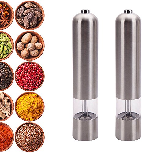 MY Electric Spice Salt Pepper Mill Grinder Stainless Steel Muller Home Tools 2