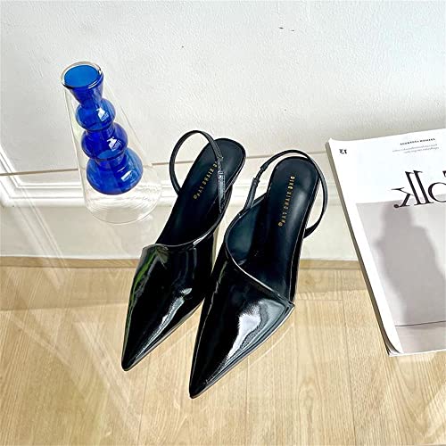 keleimusi Asymmetric Slingback Court Heels for Women Pointed Toe Heeled Stiletto Dress Shoes2
