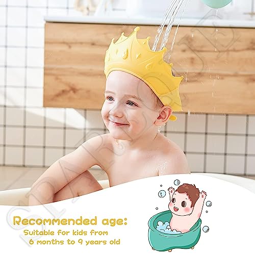 HS-Enterprise-Baby-Shower-Caps-Bath-cap-For-ToddlerBabyKideSoft-Flexible-Material-Visor-Hat-Safe-Shampoo-Protection-Shampoo-cap-Hat-New-Born-Infants-babies-Shield-EyesEars-protector-soft-Comfortable-W