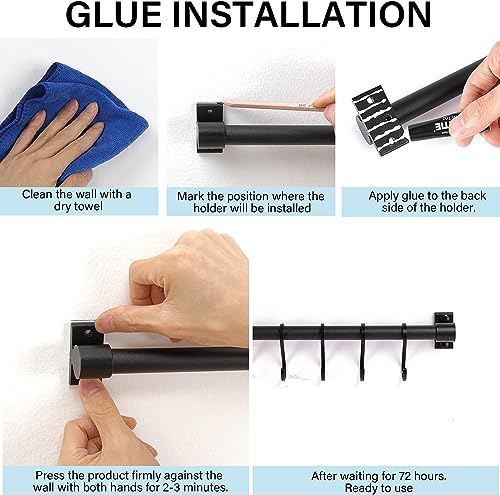 Hakenleiste Für Küche Ohne Bohren - 8 Haken, 40cm, Hält 20kg Mit Saugnapf-Technologie