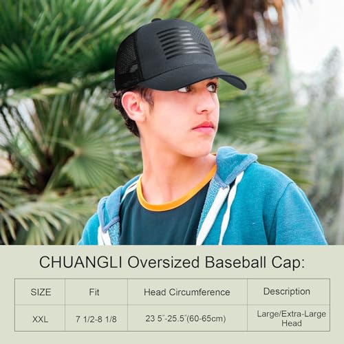 Image of Oversize XXL American Flag Trucker Hat Sport Snapback Hat, Large Size Breathable Mesh Baseball Cap for Men Big Head