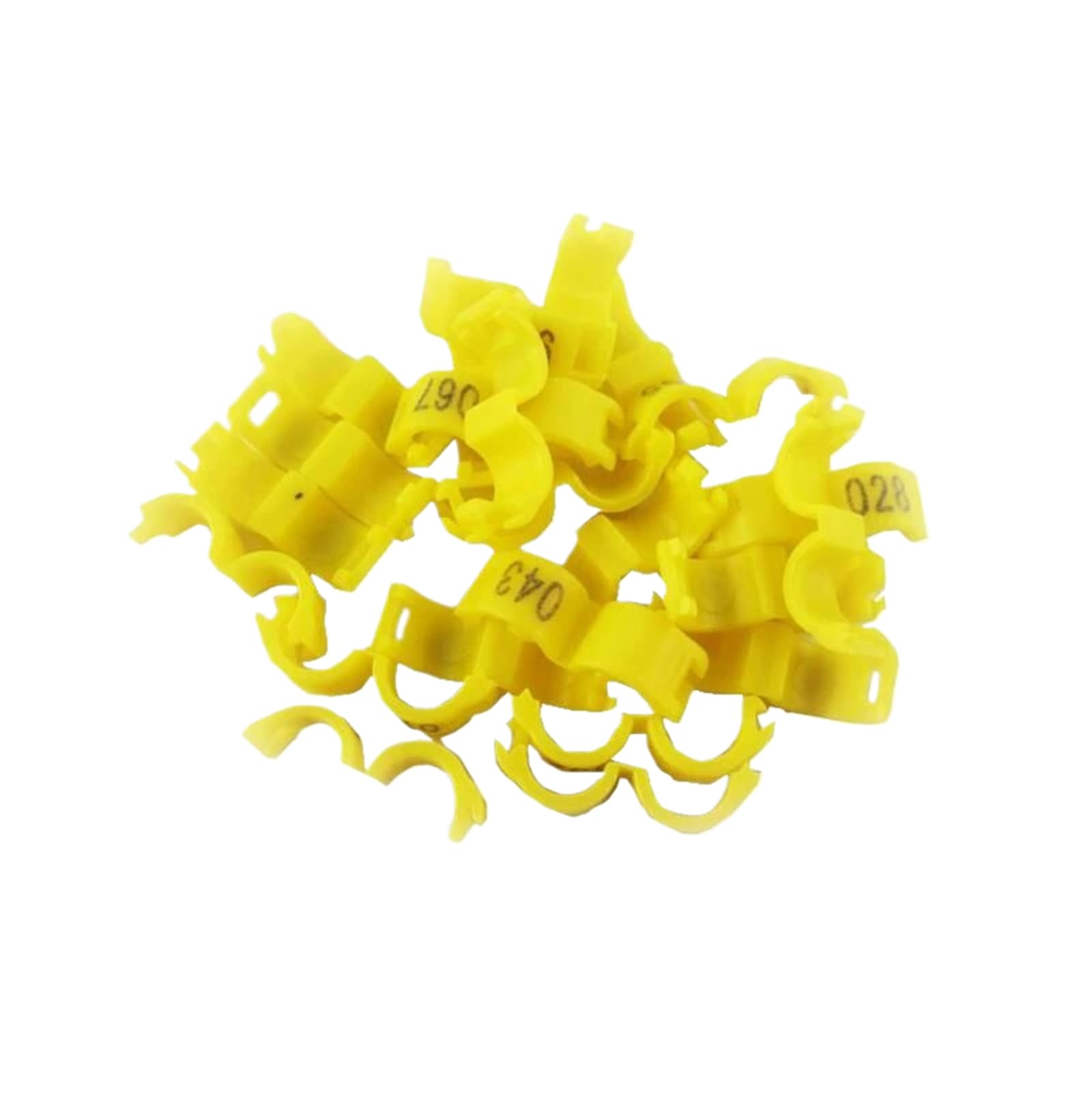 20Pcs Canary Clip Ring Inner Diameter 2.7/3/4/4.5/5Mm Bird Pigeon Small Parrot Leg Rings Birds Foot Rings Bird Clip Ring,Yellow,4mm