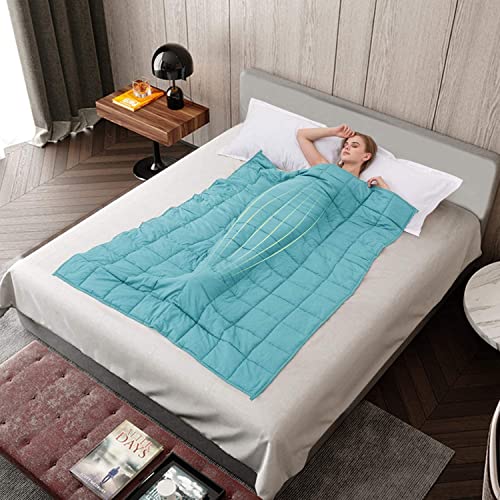 Image of Alomidds Weighted Blanket Queen Size 15lbs 60x80 inches, Sherpa Heavy Blankets for Adults,Fluffy Warm Sherpa & Cozy Soft Flannel Thick Gravity Blanket for All-Season with Glass Beads, Aqua