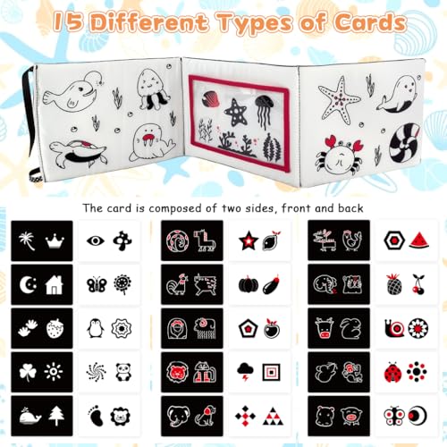 Image of SNOWIE SOFT Cloth Books for Babies 0 to 3 Years, Black and White High Contrast Baby Toys for 6 to 12 Months for Brain Development, Tummy Time, Montessori Learning Activitie and Visual Stimulation Toy