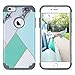 ULAK iPhone 6S Case,iPhone 6 Case, Slim Fit Dual Layer Soft Silicone & Hard Back Cover Bumper Protective Shock-Absorption & Skid-Proof Anti-Scratch Hybrid Case, Artistic/Mint Green Marble